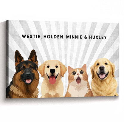 Personalized Customized Cute Art Style Of Your Fur Angels Canvas / Poster - Lovable Gift For Pet Lovers