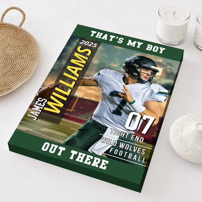 Custom Football Photo Canvas personalization view for Mom