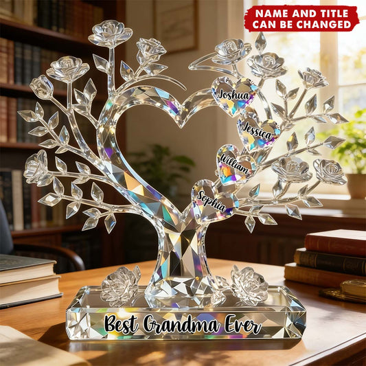 “Flowers For Mom” Personalized Shaped Acrylic Plaque - Custom Gift for Mom