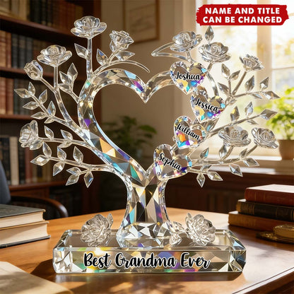 “Flowers For Mom” Personalized Shaped Acrylic Plaque - Custom Gift for Mom