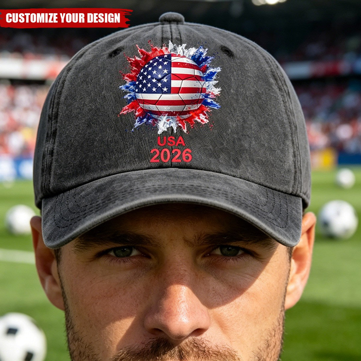 Personalized Country Flags Classic Cap - Custom Soccer Lover Gift