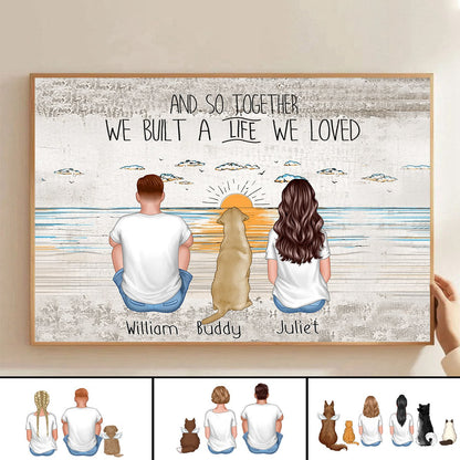 Custom 'Life We Loved' Beach Canvas for Couples & Pet Memorial For Loved One