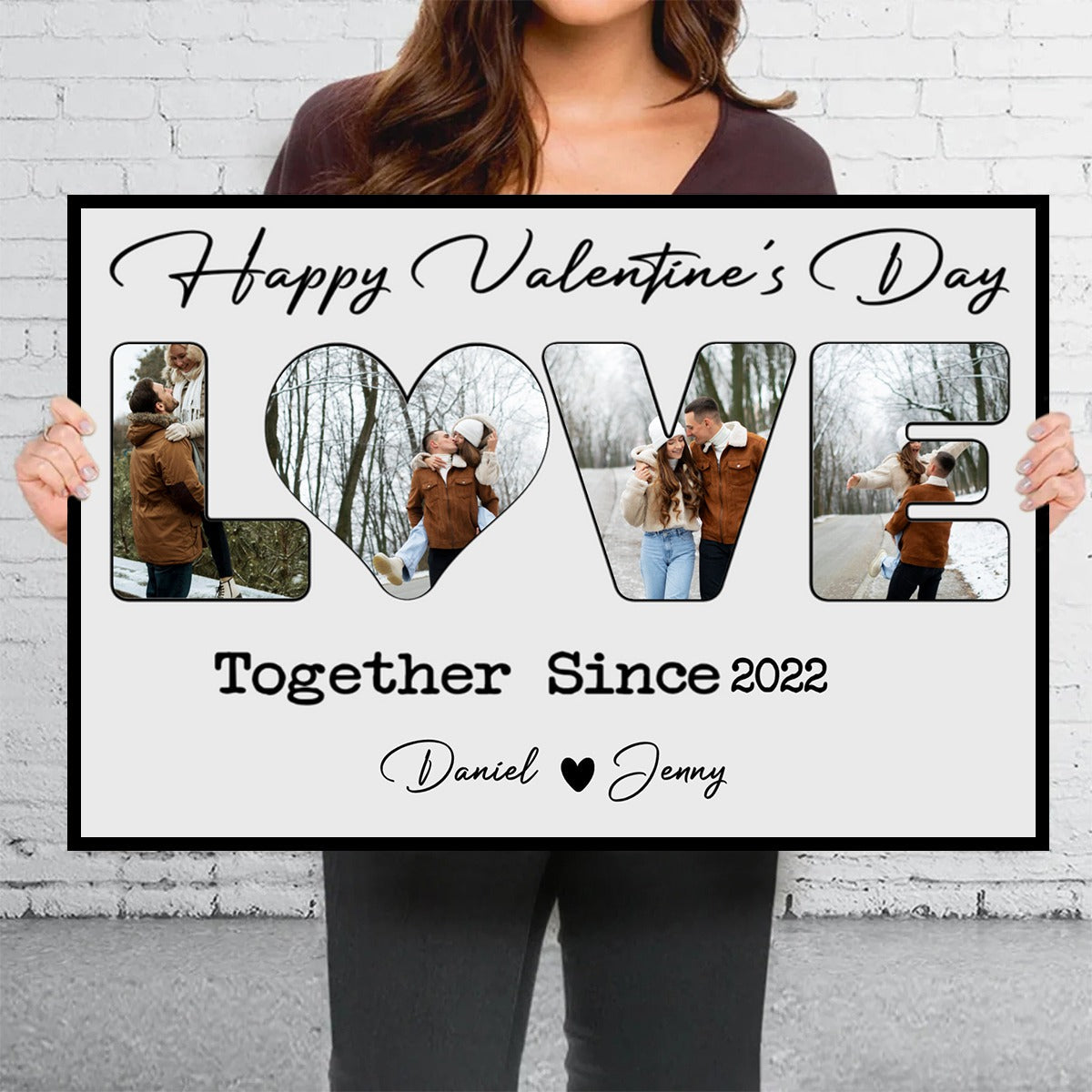 To Me You Are The World - Personalized Custom Couple Photo Canvas / Poster