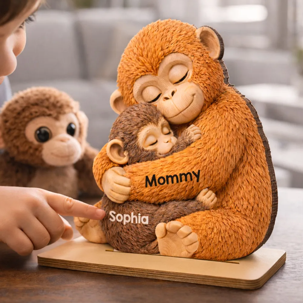 Mother Monkey & Children - Personalized Plaque