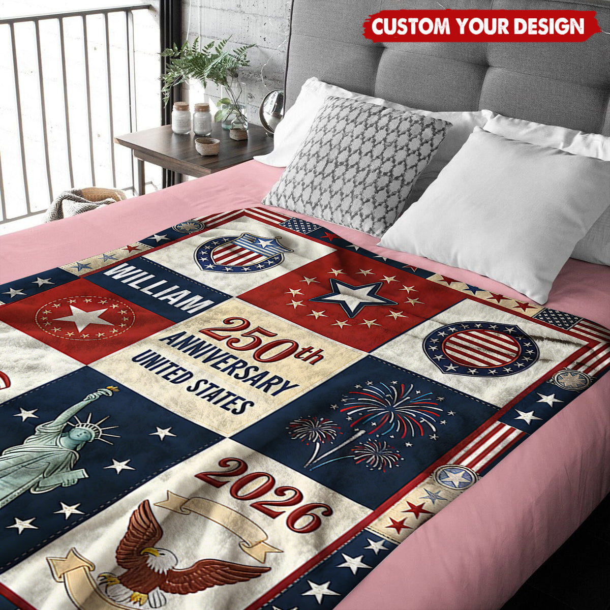 USA 250th Anniversary - Personalized Custom Patriot Blanket