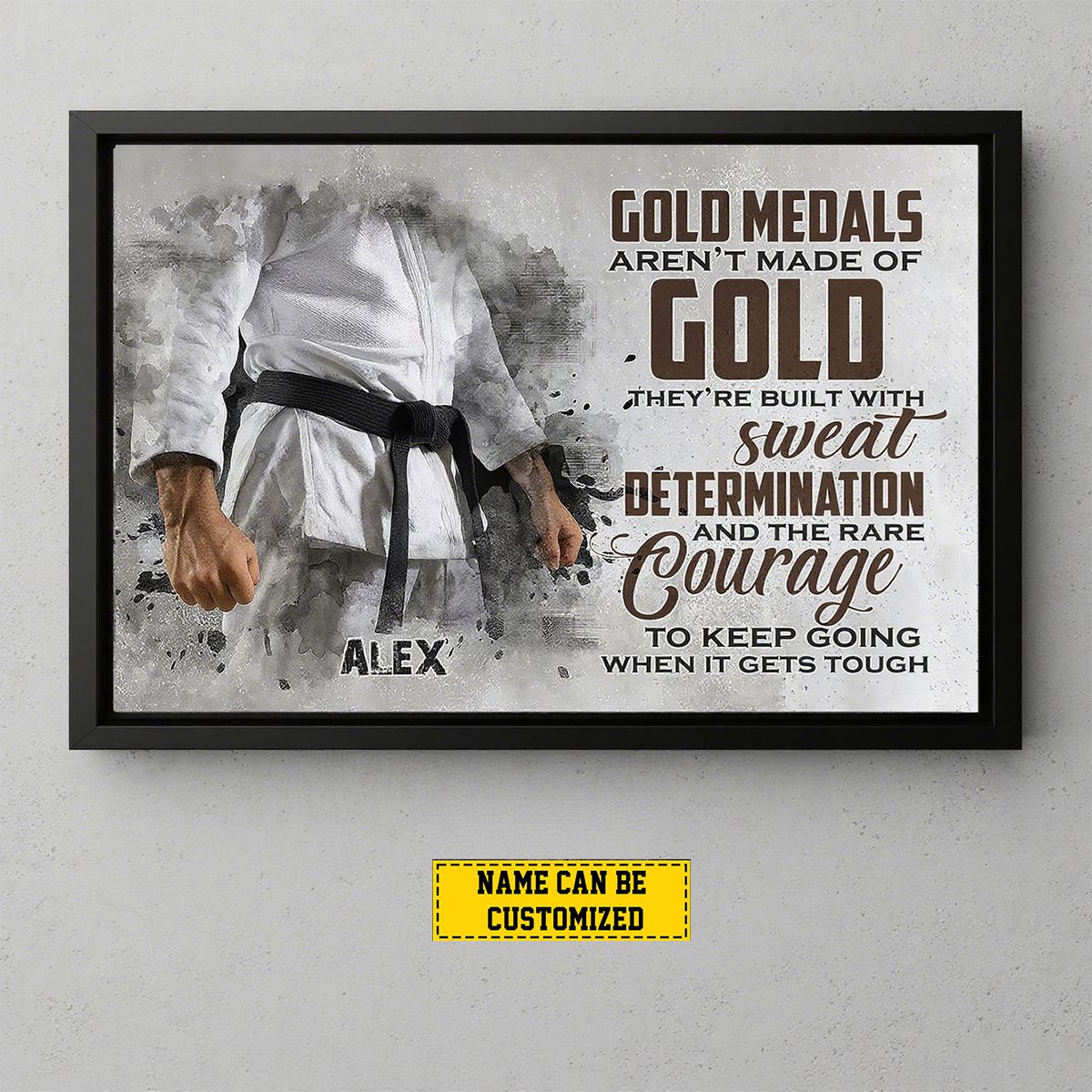 Canvas / Poster material and size view - Custom Jiu Jitsu Canvas Print