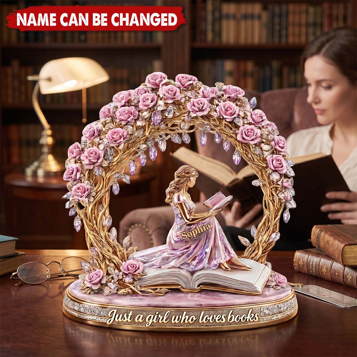 Just a Girl Who Loves Books - Personalized Book Lover Acrylic Plaque