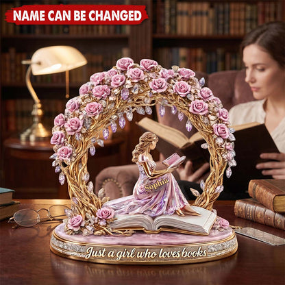 Just a Girl Who Loves Books - Personalized Book Lover Acrylic Plaque