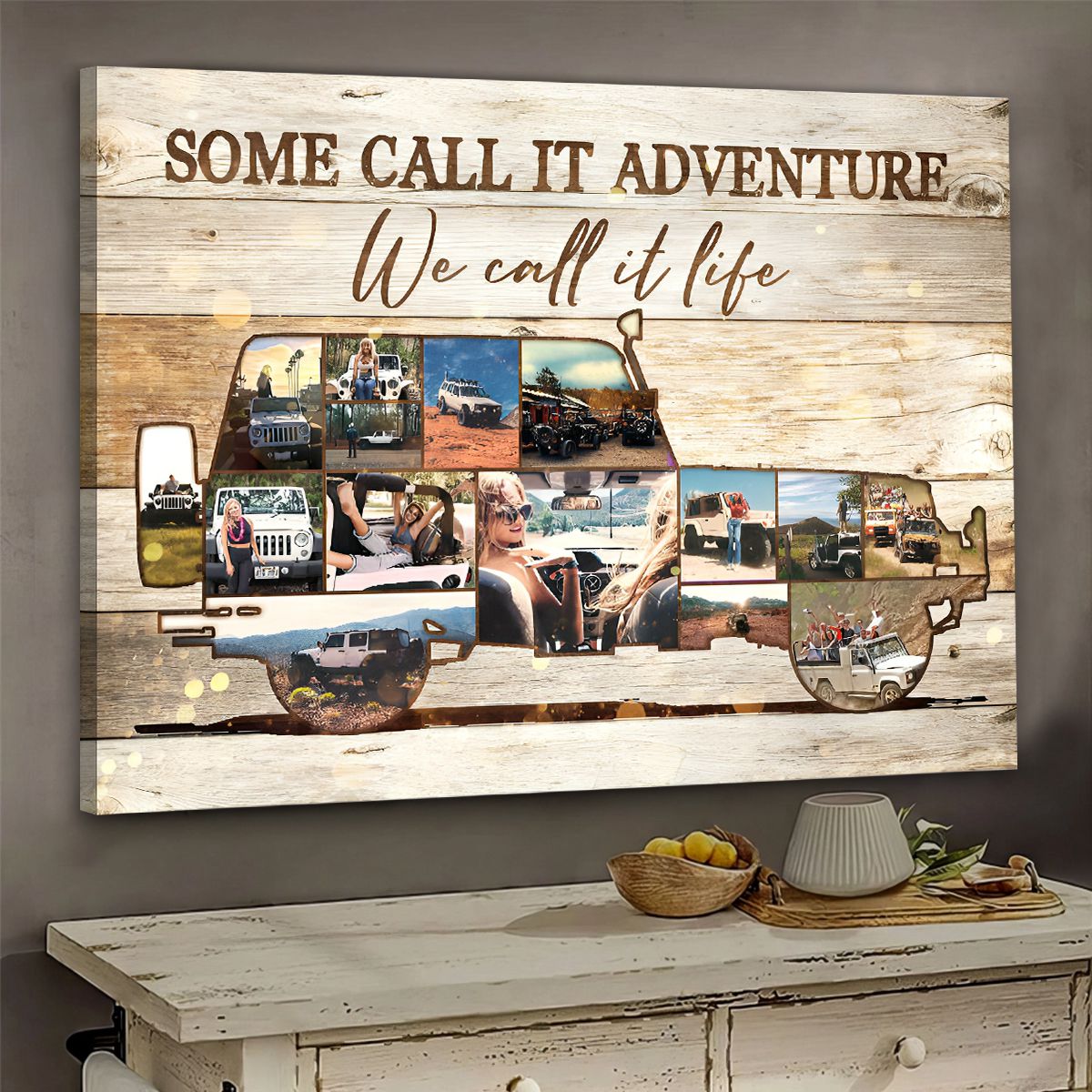 Some Call It Adventure We Call It Life - Personalized Off-road SUV Vehicle Photo Collage Poster / Canvas
