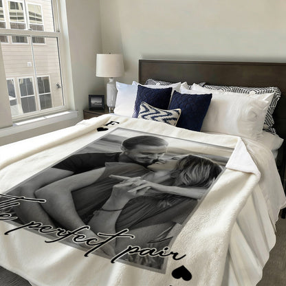 Personalized “Playing Cards” Photo Blanket - Custom Anniversary Gift for Couple