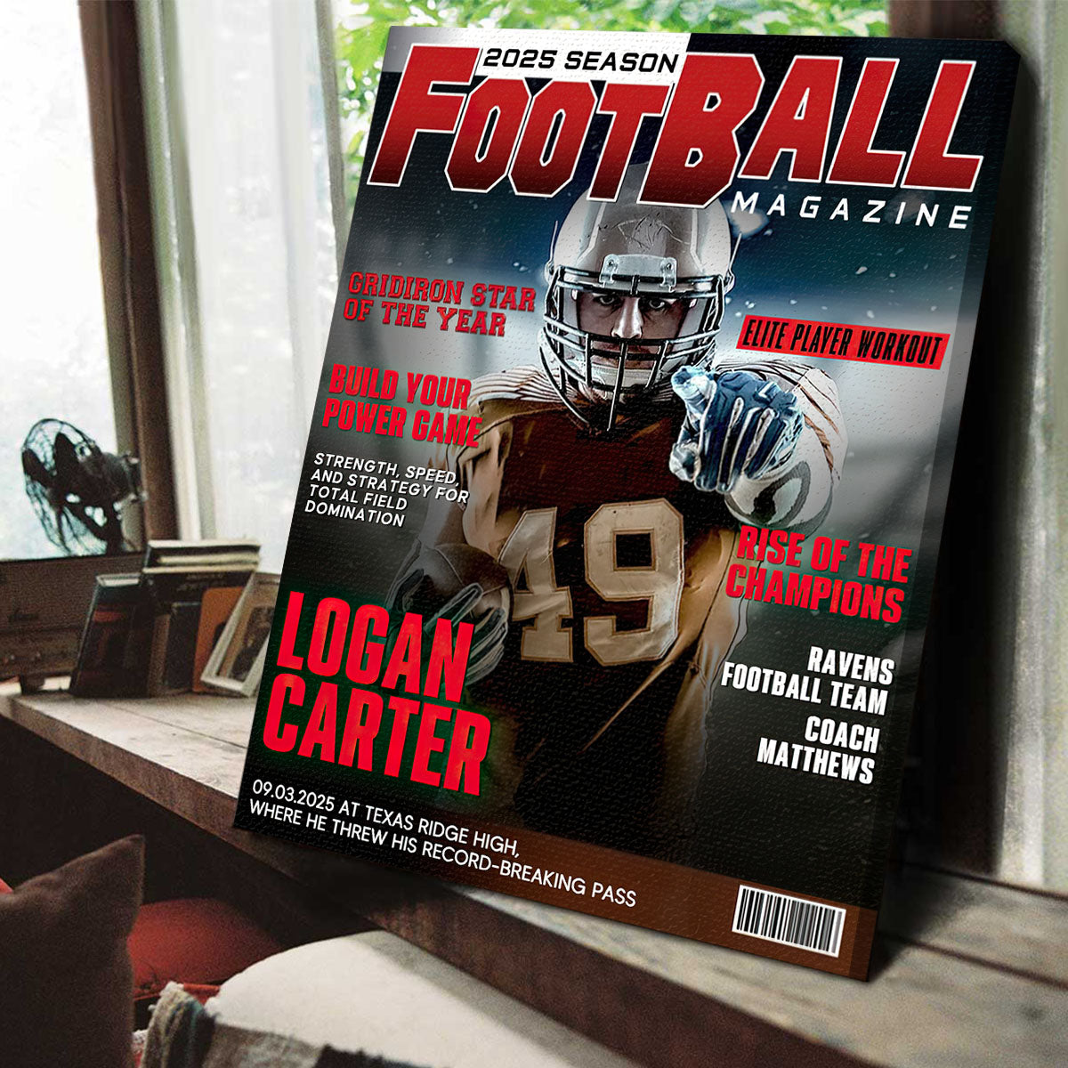 Personalized Custom Football Magazine Cover - Unique Gifts For Football Player