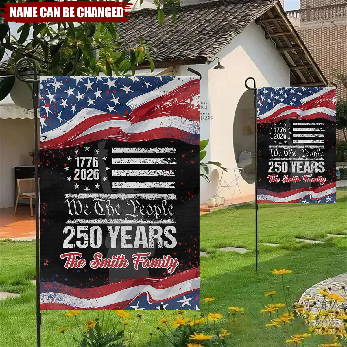 250 Years USA 250th Birthday - Personalized Custom 1776-2026 Eagle Garden Flag