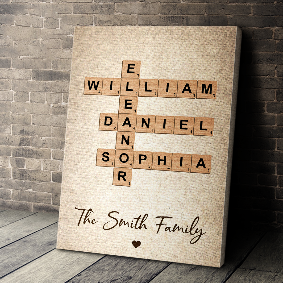 Our Family Story - Personalized Customized Crossword Canvas / Poster