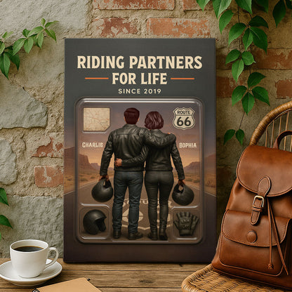 Riding Partners For Life Since 2019 - Personalized Canvas / Poster