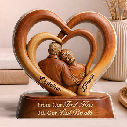 Plaque material and size view - Custom Romantic Anniversary Plaque