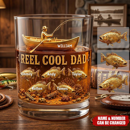 Personalized Fishing Whiskey Glass personalization view for Dad