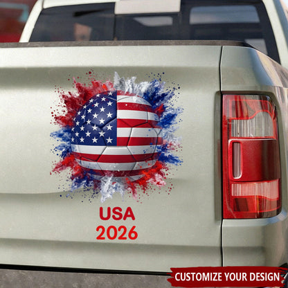 Personalized Soccer Country Flag Decal personalization view for Dad
