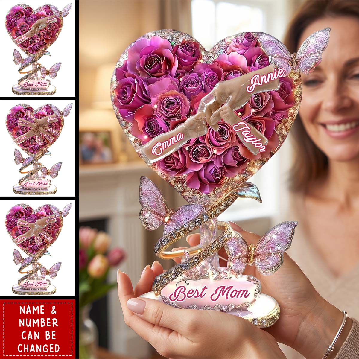 Personalized “Best Mom Ever” Shaped Acrylic Plaque - Custom Gift for Mother