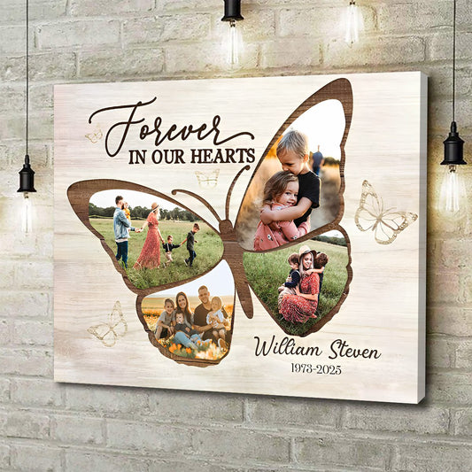 Personalized Butterfly Memorial Canvas / Poster - Custom Photo Memorial Gift