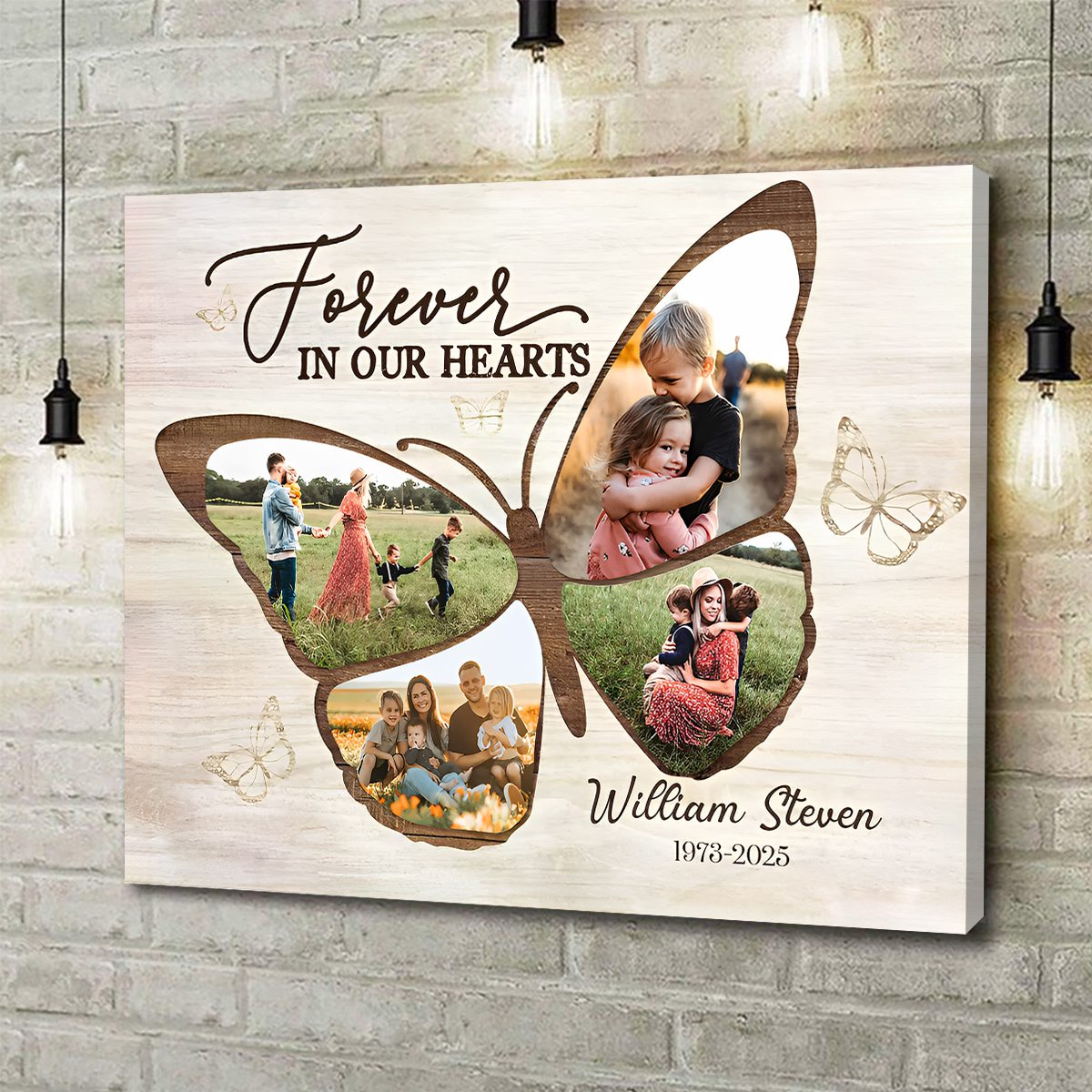 Personalized Butterfly Memorial Canvas / Poster - Custom Photo Memorial Gift