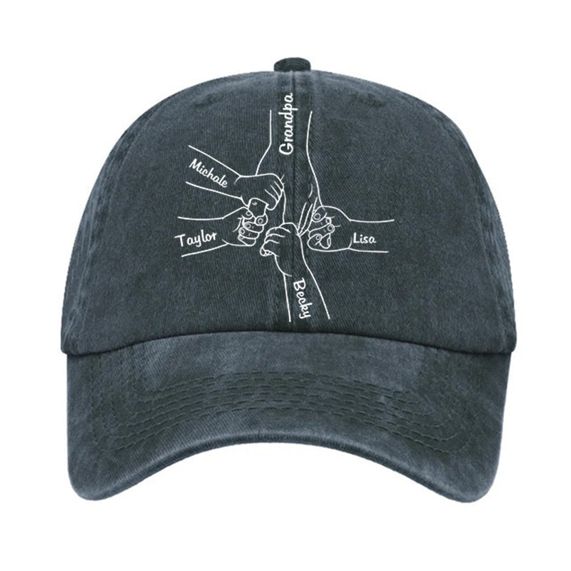 Custom Fist Bump Baseball Cap personalization view for Dad