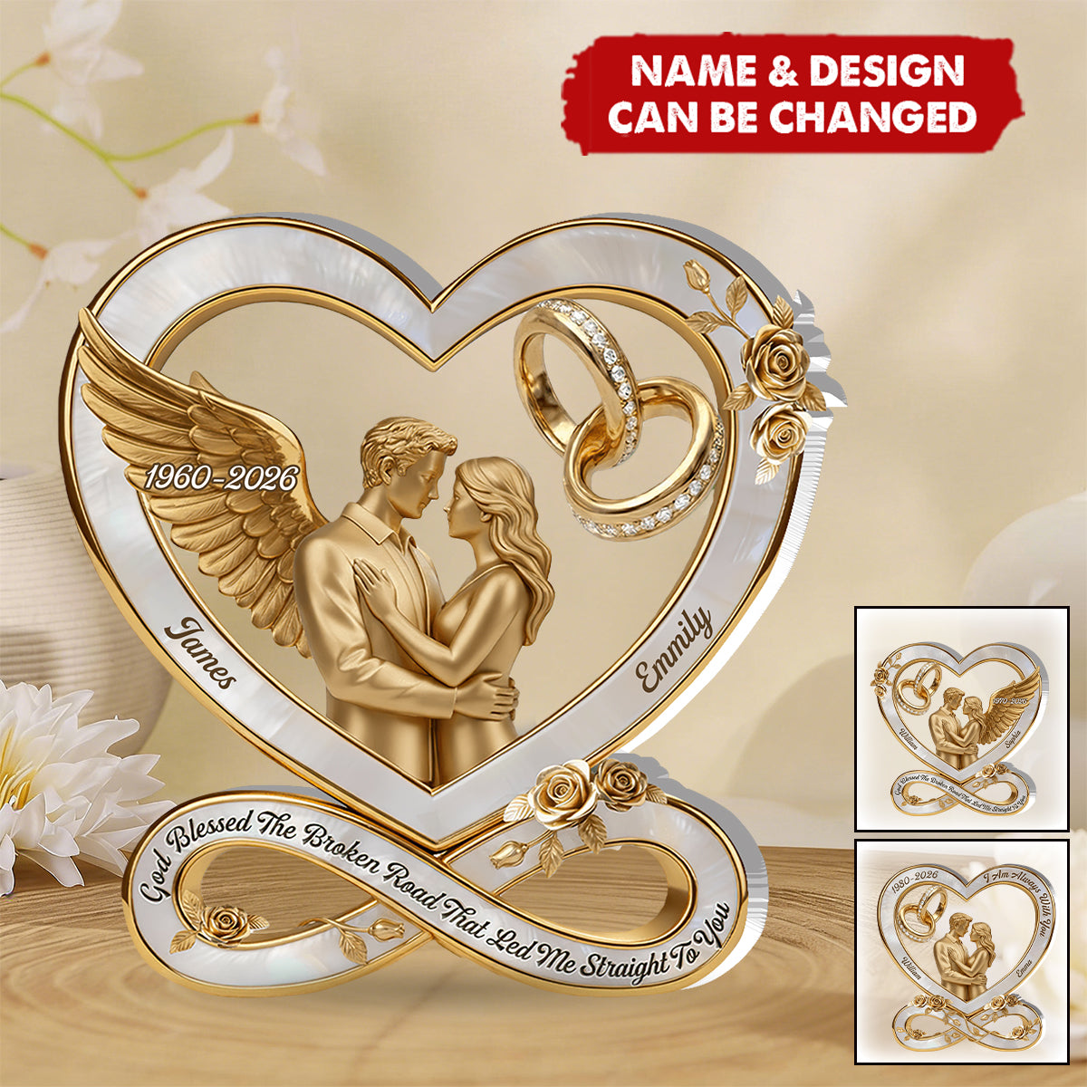 Custom Memorial Acrylic Plaque for Wife with personalized design details for meaningful gifting