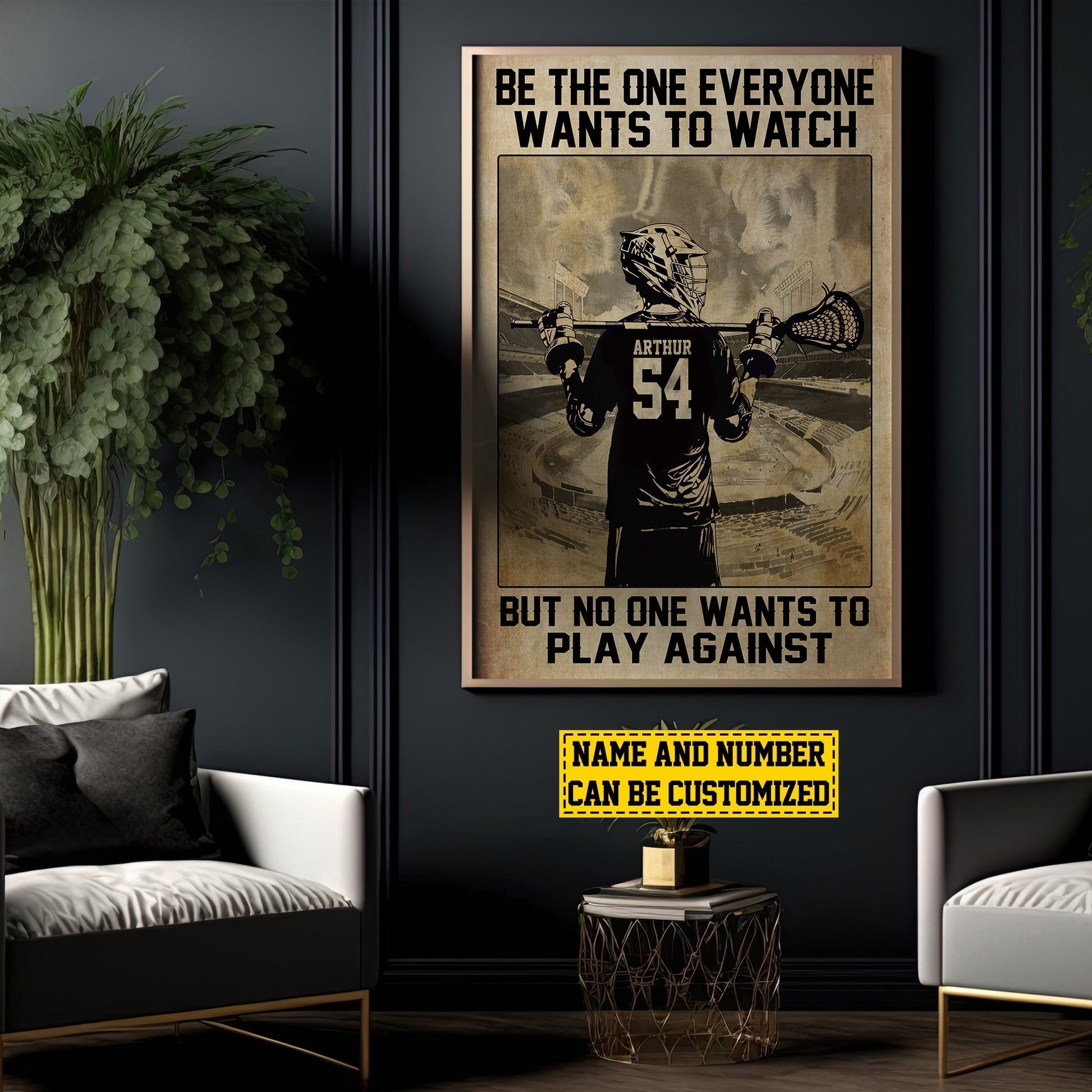 Personalized Lacrosse Boy Poster / Canvas - Gift For Lacrosse Lovers