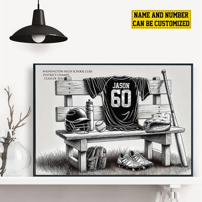 Custom Baseball Team Canvas for Son/Grandson with personalized design details for meaningful gifting image 7