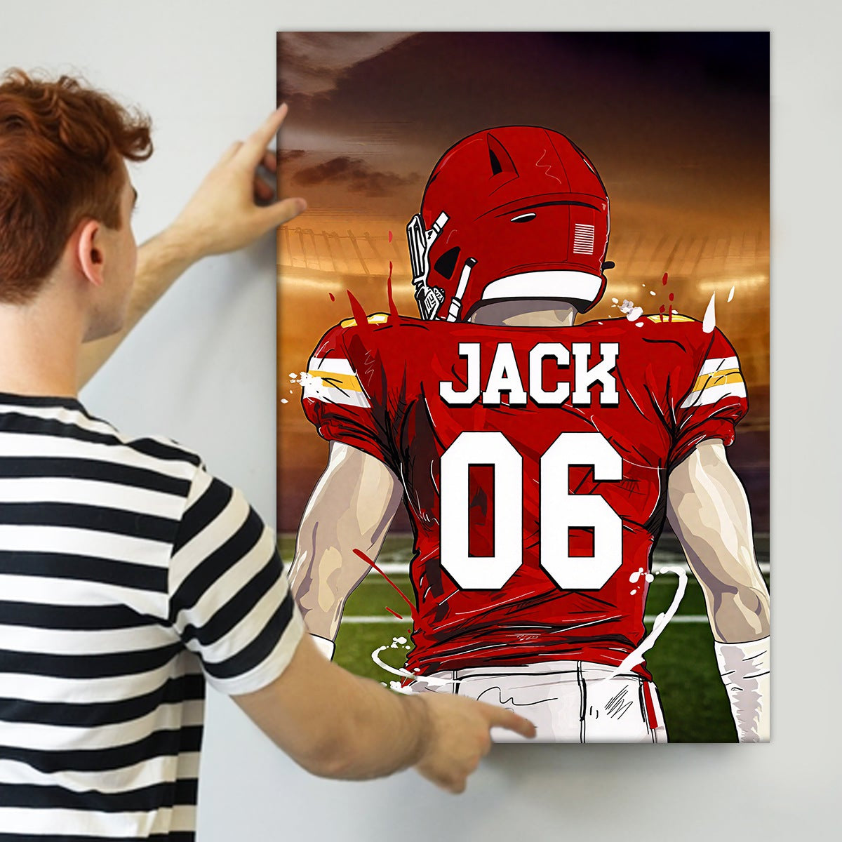 Personalized Favorite Football Player Poster / Canvas - Custom Gift for Athletes