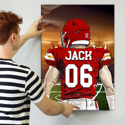 Personalized Favorite Football Player Poster / Canvas - Custom Gift for Athletes