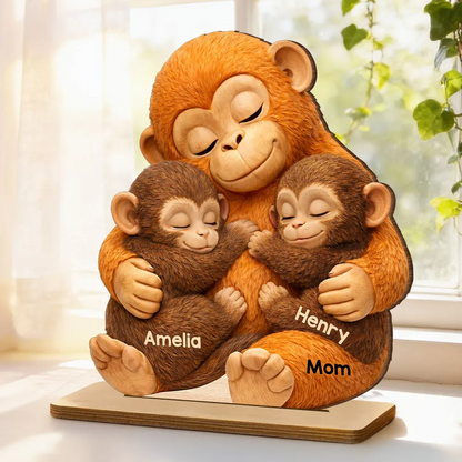 Mother Monkey & Children - Personalized Plaque