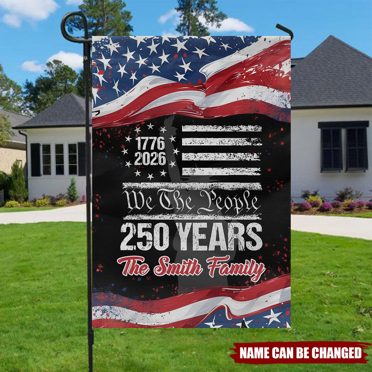 250 Years USA 250th Birthday - Personalized Custom 1776-2026 Eagle Garden Flag