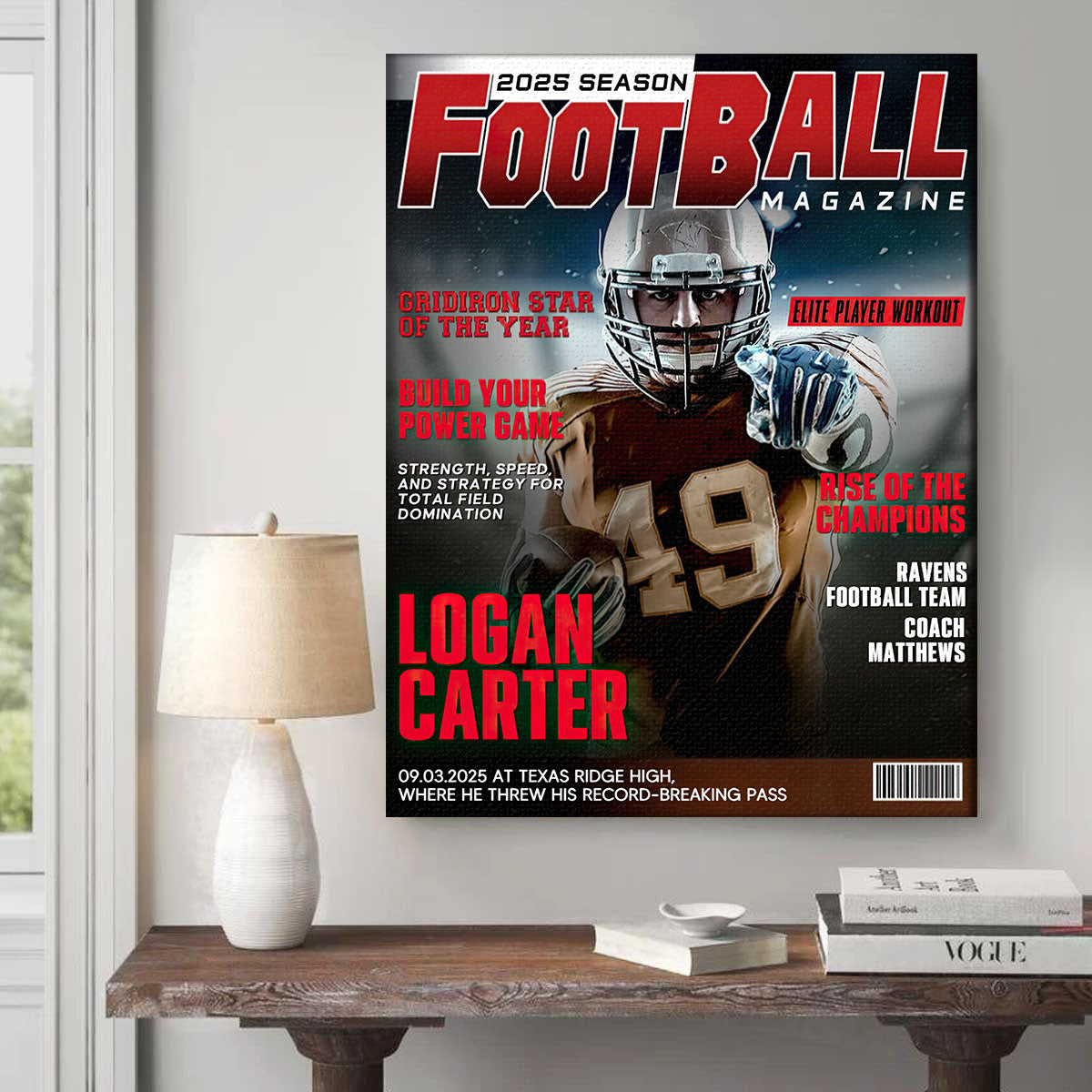 Personalized Custom Football Magazine Cover - Unique Gifts For Football Player
