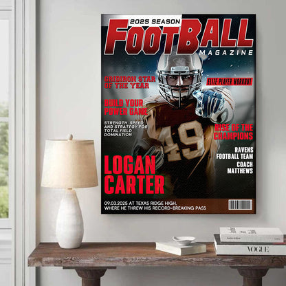Personalized Custom Football Magazine Cover - Unique Gifts For Football Player