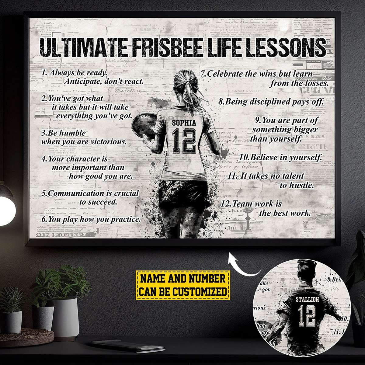 Personalized Ultimate Frisbee Life Lessons Poster / Canvas - Gift For Ultimate Frisbee Lovers