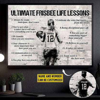 Personalized Ultimate Frisbee Life Lessons Poster / Canvas - Gift For Ultimate Frisbee Lovers