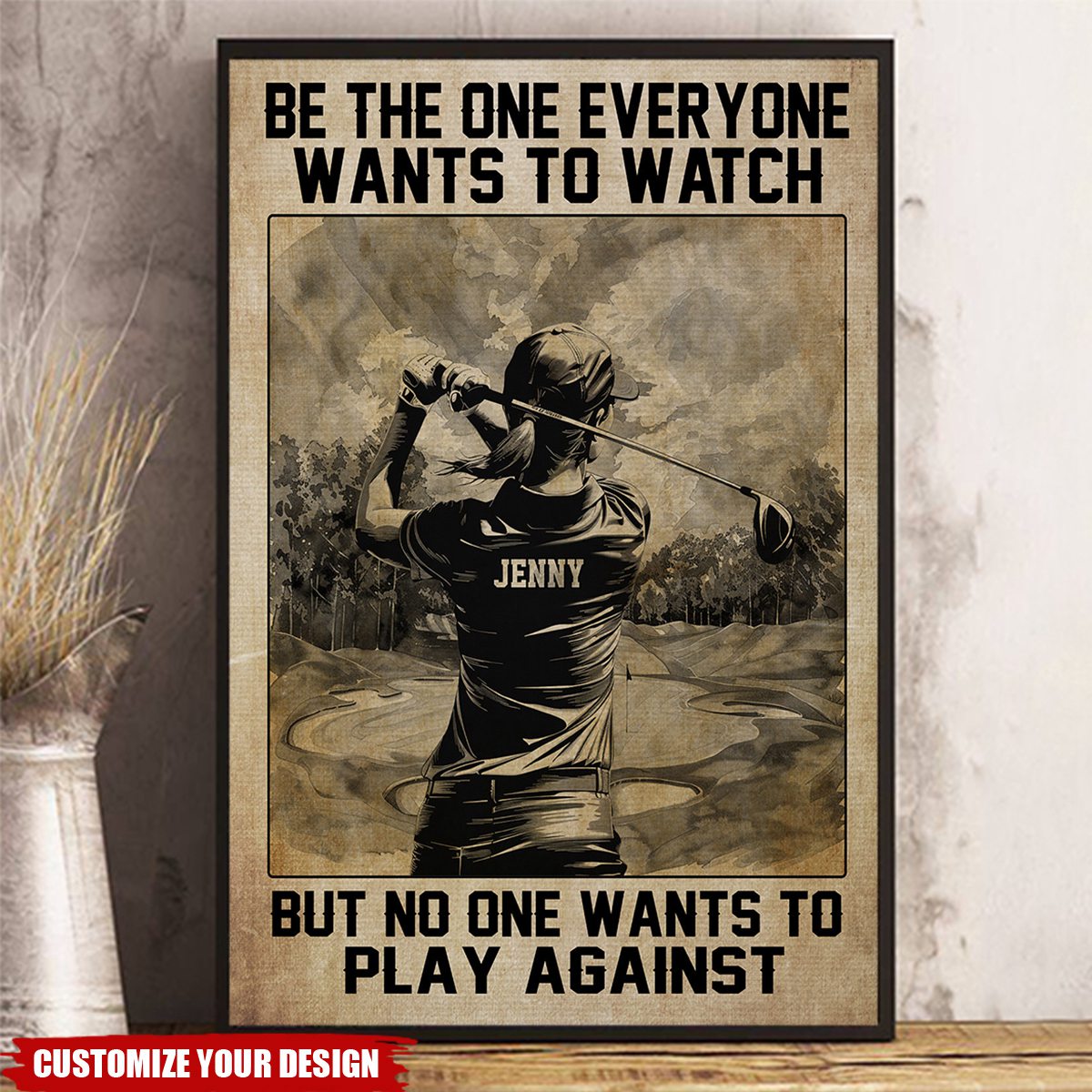 Personalized Golf Player Poster / Canvas - Gift For Golf Lovers