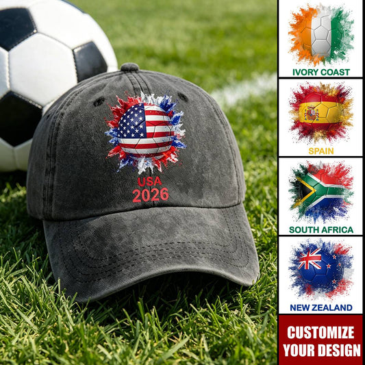 Personalized Country Flags Classic Cap - Custom Soccer Lover Gift
