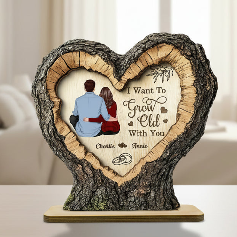"Favorite Place Next To You" Couple Art - Personalized 2-Layered Wooden Plaque