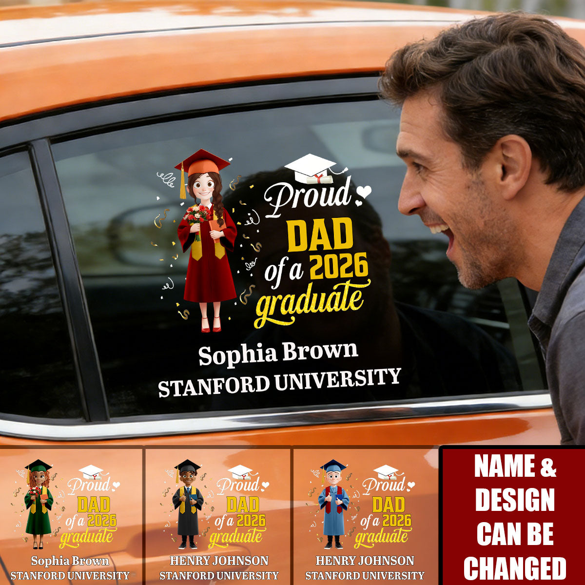 Proud Dad Of A 2026 Graduate - Personalized Decal