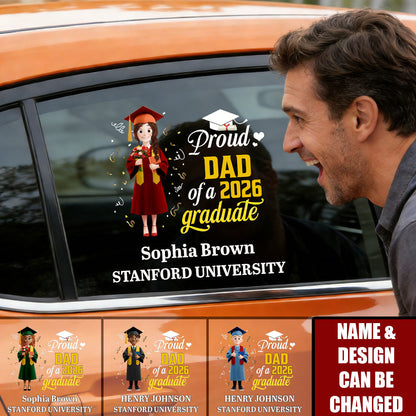 Proud Dad Of A 2026 Graduate - Personalized Decal