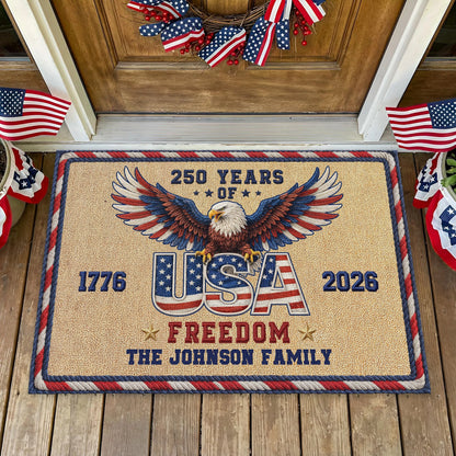 USA 250 Anniversary - Personalized Family Name Doormat