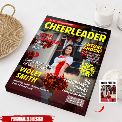 Personalized Cheerleader Magazine Cover Poster / Canvas - Custom Gift For Cheerleader