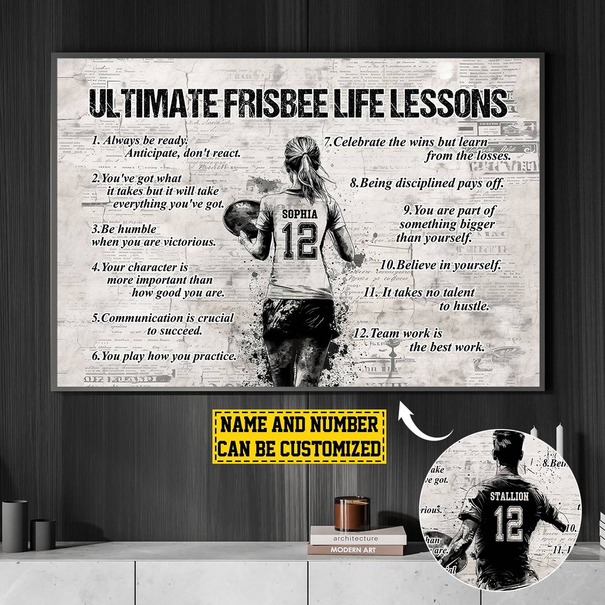 Personalized Ultimate Frisbee Life Lessons Poster / Canvas - Gift For Ultimate Frisbee Lovers