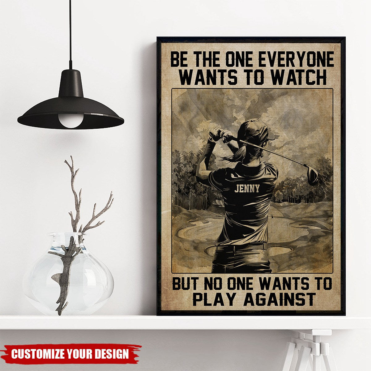 Personalized Golf Player Poster / Canvas - Gift For Golf Lovers