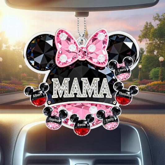 Personalized Mom Acrylic Car Ornament - Custom Gifts For Mother's Day