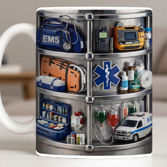 Personalized EMS & Ambulance Mug - Custom First Responder Ceramic Coffee Cup
