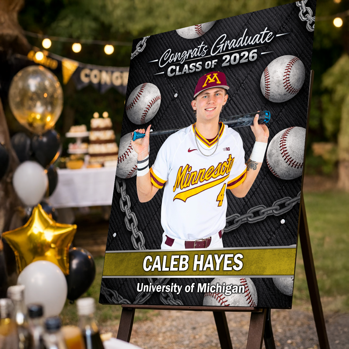 Class of 2026 Baseball Welcome Poster / Canvas - Personalized Graduation Decor