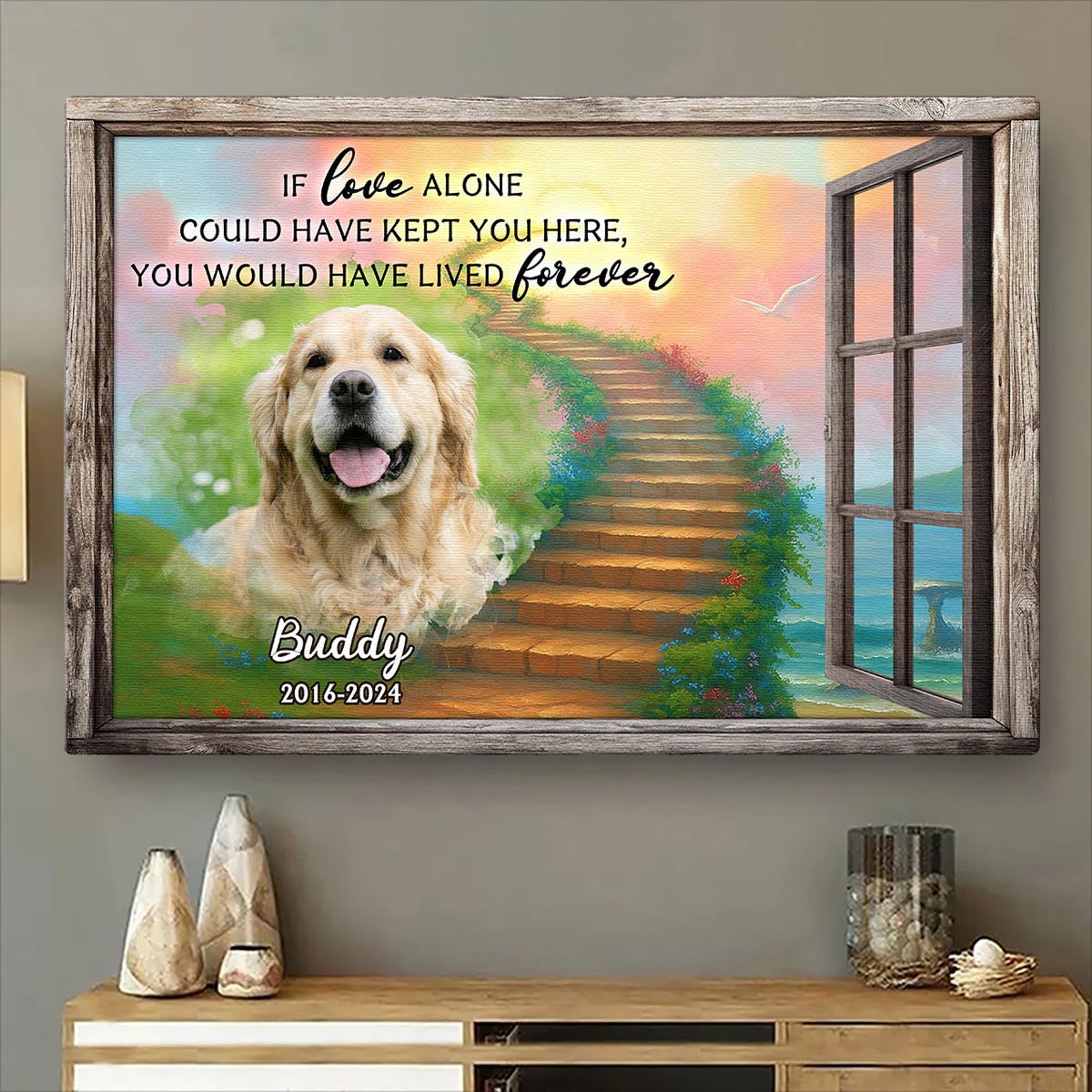 Personalized Custom Photo If Love Could Have Kept You Here Canvas / Poster - Customized Memorial Gift For Pet Lovers