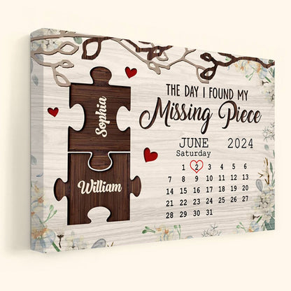 Personalized 'My Missing Piece' Canvas Gift for Couples & Anniversaries
